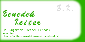 benedek keiter business card